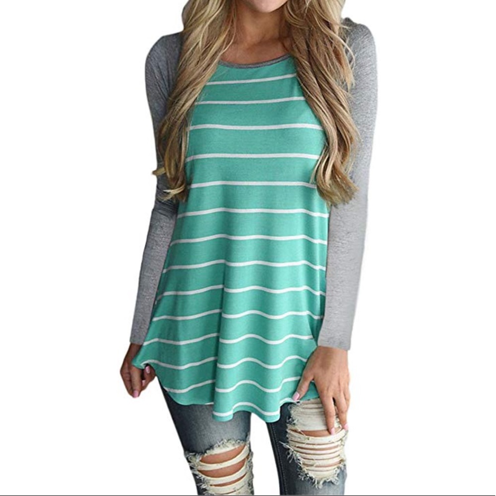 Striped Long Sleeve Blouse